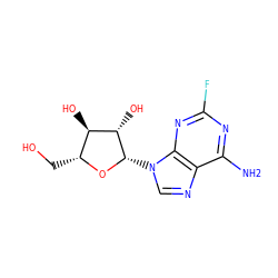 Nc1nc(F)nc2c1ncn2[C@@H]1O[C@H](CO)[C@@H](O)[C@@H]1O ZINC000004216238