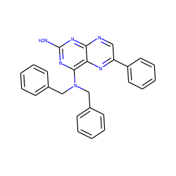 Nc1nc(N(Cc2ccccc2)Cc2ccccc2)c2nc(-c3ccccc3)cnc2n1 ZINC000013474474