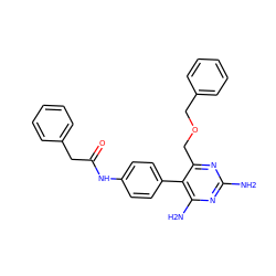 Nc1nc(N)c(-c2ccc(NC(=O)Cc3ccccc3)cc2)c(COCc2ccccc2)n1 ZINC000014970733