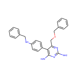 Nc1nc(N)c(-c2ccc(NCc3ccccc3)cc2)c(COCc2ccccc2)n1 ZINC000013686025