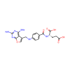 Nc1nc(N)c2c(CNc3ccc(C(=O)N[C@@H](CCC(=O)O)C(=O)O)cc3)coc2n1 ZINC000013603572