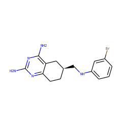 Nc1nc(N)c2c(n1)CC[C@H](CNc1cccc(Br)c1)C2 ZINC000003814881