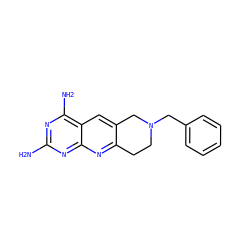 Nc1nc(N)c2cc3c(nc2n1)CCN(Cc1ccccc1)C3 ZINC000013492105