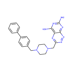 Nc1nc(N)c2nc(CN3CCN(Cc4ccc(-c5ccccc5)cc4)CC3)nnc2n1 ZINC000022445353