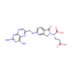 Nc1nc(N)c2nc(CNc3ccc4c(c3)CN([C@@H](CCC(=O)O)C(=O)O)C4=O)cnc2n1 ZINC000013586819