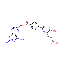 Nc1nc(N)c2nc(COC(=O)c3ccc(C(=O)N[C@@H](CCC(=O)O)C(=O)O)cc3)cnc2n1 ZINC000013525040