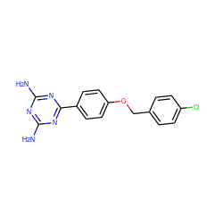 Nc1nc(N)nc(-c2ccc(OCc3ccc(Cl)cc3)cc2)n1 ZINC000139434214