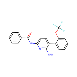 Nc1nc(NC(=O)c2ccccc2)ccc1-c1ccccc1OC(F)(F)F ZINC000142630030