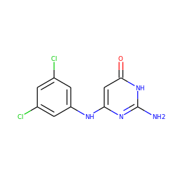 Nc1nc(Nc2cc(Cl)cc(Cl)c2)cc(=O)[nH]1 ZINC000013602967