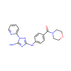 Nc1nc(Nc2ccc(C(=O)N3CCOCC3)cc2)nn1-c1ccccn1 ZINC000072123190