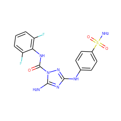 Nc1nc(Nc2ccc(S(N)(=O)=O)cc2)nn1C(=O)Nc1c(F)cccc1F ZINC000013645844