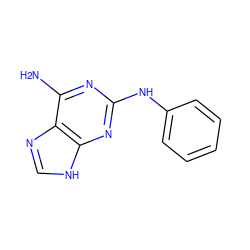 Nc1nc(Nc2ccccc2)nc2[nH]cnc12 ZINC000026170064