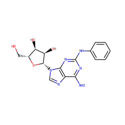 Nc1nc(Nc2ccccc2)nc2c1ncn2[C@@H]1O[C@H](CO)[C@@H](O)[C@H]1O ZINC000003995405