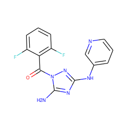 Nc1nc(Nc2cccnc2)nn1C(=O)c1c(F)cccc1F ZINC000064549272