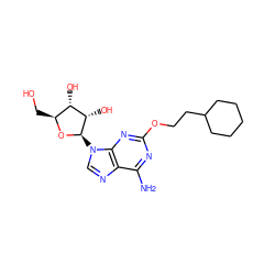 Nc1nc(OCCC2CCCCC2)nc2c1ncn2[C@H]1O[C@@H](CO)[C@H](O)[C@@H]1O ZINC000049125384