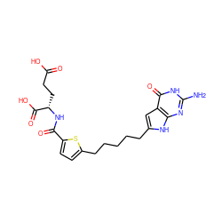 Nc1nc2[nH]c(CCCCCc3ccc(C(=O)N[C@@H](CCC(=O)O)C(=O)O)s3)cc2c(=O)[nH]1 ZINC000045389374