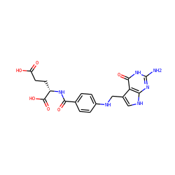 Nc1nc2[nH]cc(CNc3ccc(C(=O)N[C@@H](CCC(=O)O)C(=O)O)cc3)c2c(=O)[nH]1 ZINC000026146544