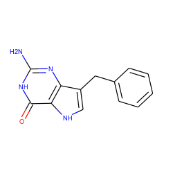 Nc1nc2c(Cc3ccccc3)c[nH]c2c(=O)[nH]1 ZINC000000005887