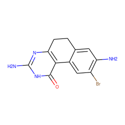 Nc1nc2c(c(=O)[nH]1)-c1cc(Br)c(N)cc1CC2 ZINC000013832464