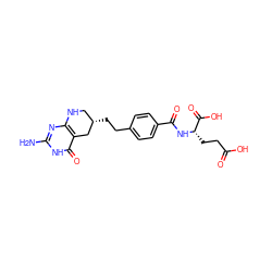 Nc1nc2c(c(=O)[nH]1)C[C@@H](CCc1ccc(C(=O)N[C@@H](CCC(=O)O)C(=O)O)cc1)CN2 ZINC000008577213