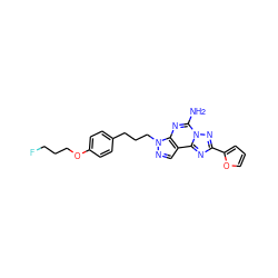 Nc1nc2c(cnn2CCCc2ccc(OCCCF)cc2)c2nc(-c3ccco3)nn12 ZINC000071341769