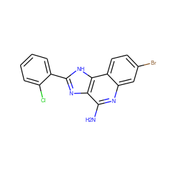 Nc1nc2cc(Br)ccc2c2[nH]c(-c3ccccc3Cl)nc12 ZINC000095604161