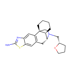 Nc1nc2cc3c(cc2s1)C[C@@H]1[C@@H]2CCCC[C@]32CCN1C[C@@H]1CCCO1 ZINC000071329501