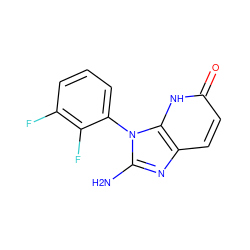 Nc1nc2ccc(=O)[nH]c2n1-c1cccc(F)c1F ZINC000118271282