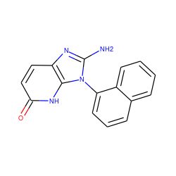 Nc1nc2ccc(=O)[nH]c2n1-c1cccc2ccccc12 ZINC000118272092