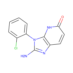 Nc1nc2ccc(=O)[nH]c2n1-c1ccccc1Cl ZINC000118267319