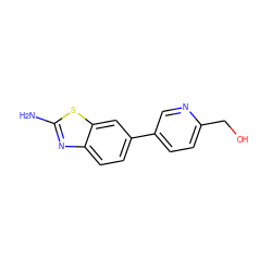 Nc1nc2ccc(-c3ccc(CO)nc3)cc2s1 ZINC000474605985