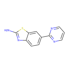 Nc1nc2ccc(-c3ncccn3)cc2s1 ZINC000474603965