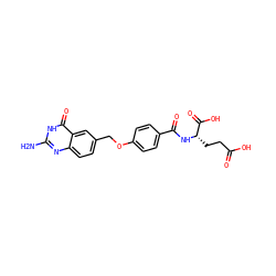 Nc1nc2ccc(COc3ccc(C(=O)N[C@@H](CCC(=O)O)C(=O)O)cc3)cc2c(=O)[nH]1 ZINC000004621661