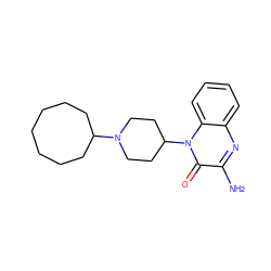 Nc1nc2ccccc2n(C2CCN(C3CCCCCCC3)CC2)c1=O ZINC000114709416