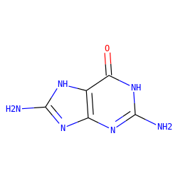 Nc1nc2nc(N)[nH]c2c(=O)[nH]1 ZINC000013514984