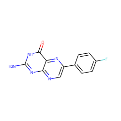 Nc1nc2ncc(-c3ccc(F)cc3)nc2c(=O)[nH]1 ZINC000013474429