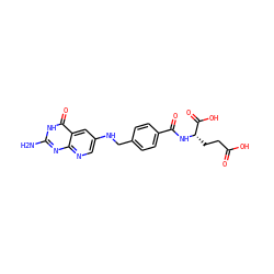 Nc1nc2ncc(NCc3ccc(C(=O)N[C@@H](CCC(=O)O)C(=O)O)cc3)cc2c(=O)[nH]1 ZINC000013820121