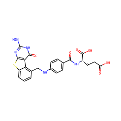 Nc1nc2sc3cccc(CNc4ccc(C(=O)N[C@@H](CCC(=O)O)C(=O)O)cc4)c3c2c(=O)[nH]1 ZINC000066167057