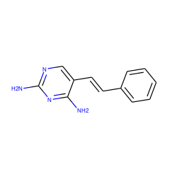 Nc1ncc(/C=C/c2ccccc2)c(N)n1 ZINC000013532470