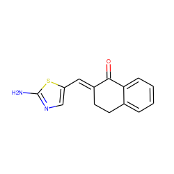Nc1ncc(/C=C2\CCc3ccccc3C2=O)s1 ZINC000013746674