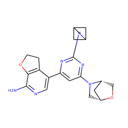 Nc1ncc(-c2cc(N3C[C@@H]4C[C@H]3CO4)nc(N3CC4CC3C4)n2)c2c1OCC2 ZINC000653672886