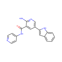 Nc1ncc(-c2cc3ccccc3[nH]2)cc1C(=O)Nc1ccncc1 ZINC000149930776