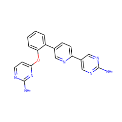 Nc1ncc(-c2ccc(-c3ccccc3Oc3ccnc(N)n3)cn2)cn1 ZINC000224720297
