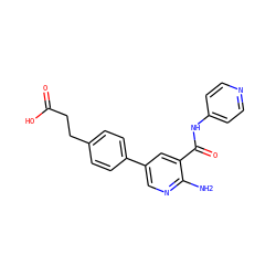 Nc1ncc(-c2ccc(CCC(=O)O)cc2)cc1C(=O)Nc1ccncc1 ZINC000149976927