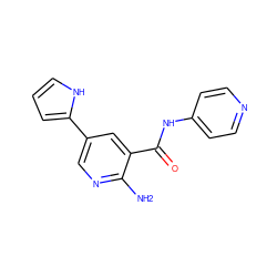 Nc1ncc(-c2ccc[nH]2)cc1C(=O)Nc1ccncc1 ZINC000150139650