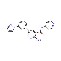 Nc1ncc(-c2cccc(-n3cccn3)c2)cc1C(=O)Nc1ccncc1 ZINC000150129128