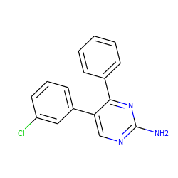 Nc1ncc(-c2cccc(Cl)c2)c(-c2ccccc2)n1 ZINC001772645882