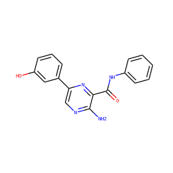 Nc1ncc(-c2cccc(O)c2)nc1C(=O)Nc1ccccc1 ZINC000071316876