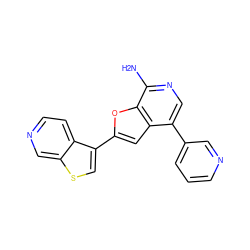 Nc1ncc(-c2cccnc2)c2cc(-c3csc4cnccc34)oc12 ZINC000096282218