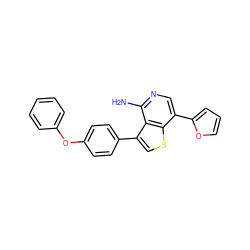 Nc1ncc(-c2ccco2)c2scc(-c3ccc(Oc4ccccc4)cc3)c12 ZINC000090602212